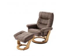Relax Fernsehsessel in Taupe Stoff Hocker (2-teilig)