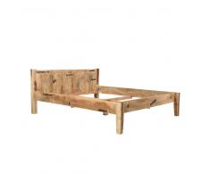 Doppelbett aus Mangobaum Massivholz Loft Style