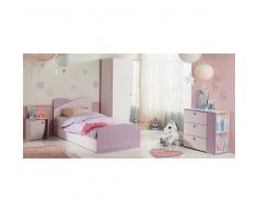 Komplett Kinderzimmer für Mädchen Rosa Eiskristall Look (4-teilig)
