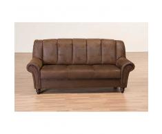 3 Sitzer Sofa in Braun Wildlederoptik