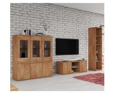 Buche Wohnwand massiv geölt 260 cm (3-teilig)