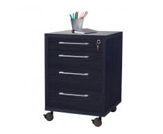 Rollcontainer in Schwarz Esche modern