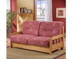 Schlafsofa aus Kiefer Massivholz rot