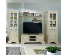 Anbauwand im Shabby Chic Design Fichte Massivholz (5-teilig)