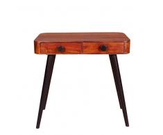 Konsolentisch im Retro Design Sheesham Massivholz Metall