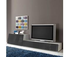 Anbauwand in Anthrazit Hochglanz RGB Beleuchtung (2-teilig)