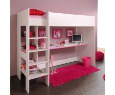 Kinderzimmer Hochbett mit Schreibtisch Weiß