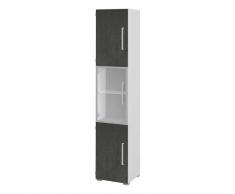 Aktenschrank in Grau Weiß Glastür