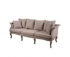 3 Sitzer Sofa im Vintage Design Beige Stoff