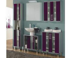 Badezimmer Kombination in Grau Lila Milchglas (4-teilig)