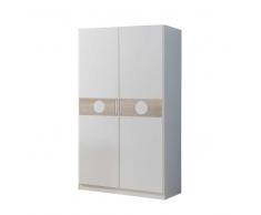 Kinderkleiderschrank in Weiß Eiche Sägerau