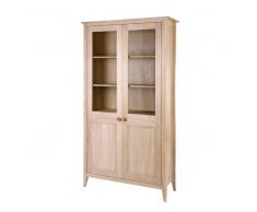Massivholz Vitrinenschrank aus Eiche Retro