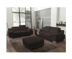 Couchgarnitur in Braun Stoff (3-teilig)