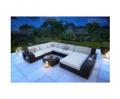 Rattansofa Set MATERA mit LED Beleuchtung