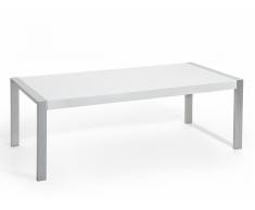 Esstisch Weiss - 220 cm - Küchentisch - Esszimmertisch - silbernes Gestell - ARCTIC I