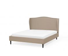 Bett Beige - Doppelbett 140x200 cm - Ehebett - Polsterbett - Stoffbett - COLMAR