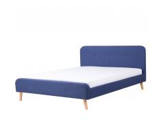 Bett Dunkelblau - Doppelbett 180x200 cm - Ehebett - Polsterbett - RENNES