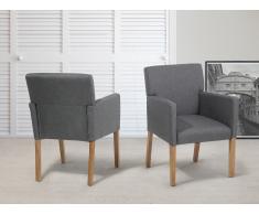 Sessel grau - Stuhl - Esszimmerstuhl - Fauteuil - Polstersessel - ROCKEFELLER
