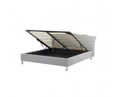 Bett Grau mit Bettkasten - Doppelbett 160x200 cm - Ehebett - Polsterbett - METZ