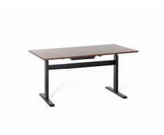 Schreibtisch Walnuss-Schwarz - Bürotisch 160x80 cm - Arbeitstisch höhenverstellbar - LIFT