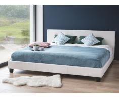 Bett Weiss - Futonbett - Doppelbett - Lederbett - Ehebett 180x200 cm - Lattenrost - ORELLE