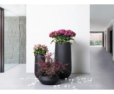 Blumentopf Schwarz - Pflanzkübel - Blumenkübel - Übertopf - 22x22x55 cm - ANNECY