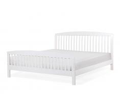 Bett Weiss - Doppelbett 180x200 cm - Ehebett - Holzbett - mit Lattenrost - CASTRES