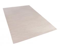 Teppich Beige - 140x200 cm - Baumwolle - Läufer - Vorlage - Wohnzimmerteppich - DERINCE