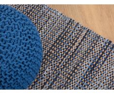Teppich Marineblau - 80x150 cm - Baumwolle - Läufer - Vorlage - Wohnzimmerteppich - TALAS