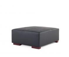 Hocker Schwarz - Ottomane - Leder - Sitzhocker - Sitzwürfel - Fusshocker - LUNGO