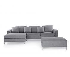 Sofa Hellgrau - Couch - Ecksofa R - Sofalandschaft - Sofagarnitur - Stoffsofa - OSLO