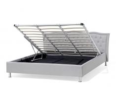 Bett Grau mit Bettkasten - Doppelbett 180x200 cm - Ehebett - Polsterbett - METZ