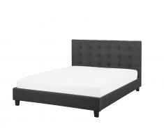 Bett Dunkelgrau - Doppelbett 160x200 cm - Ehebett - Polsterbett - Stoffbett - LA ROCHELLE