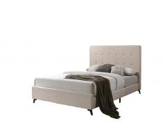 Polsterbett 140x200 cm - Bett - Stoffbett inkl. Lattenrost - Doppelbett - Beige - AMBASSADOR