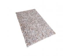 Shaggy-Teppich Hellbeige - Lederteppich - Vorlage - Läufer - Leder - 80x150 cm - MUT