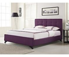 Polsterbett Violett 140x200 cm - Stoffbett inkl. Lattenrost - Doppelbett - AMBASSADOR