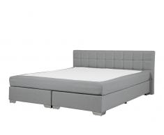 Boxspringbett Hellgrau - 180x200 cm - Polsterbett - Ehebett - Stoffbett - ADMIRAL
