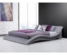 Bett 180x200 cm mit Lattenrost - Stoffbett - Ehebett - Doppelbett - Polsterbett grau - VICHY