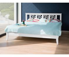 Bett Weiss - Doppelbett 180x200 cm - Ehebett - Holzbett - mit Lattenrost - CAEN