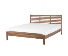 Bett Braun - Doppelbett - Holzbett 180x200 cm - Schlafzimmerbett - Designbett - CARNAC