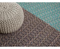 Teppich Braun-Beige - 80x150 cm - Läufer - Baumwolle - Jute - Vorlage - SILOPI