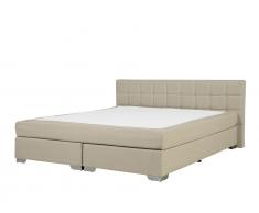 Boxspringbett Beige - 180x200 cm - Polsterbett - Ehebett - Stoffbett - ADMIRAL