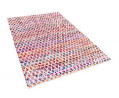 Teppich Bunt - 140x200 cm - Baumwolle - Läufer - Vorlage - Wohnzimmerteppich - ARAKLI