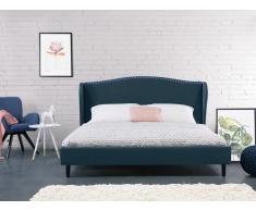 Bett Dunkelblau - Doppelbett 140x200 cm - Ehebett - Polsterbett - Stoffbett - COLMAR