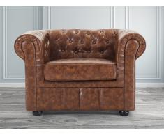 Sessel Old Style Braun - Relaxsessel - Fernsehsessel - Ledersessel - CHESTERFIELD