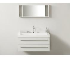 Badezimmermöbel mit Waschbecken - Badmöbel weiss - mit Spiegel - Schubladen - BARCELONA
