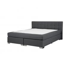 Boxspringbett Grau - 160x200 cm - Polsterbett - Ehebett - Stoffbett - ADMIRAL