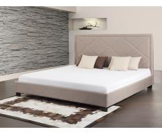 Bett Beige - Doppelbett 180x200 cm - Ehebett - Polsterbett - MARSEILLE