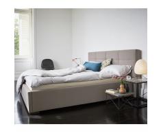 Nola Eins Polsterbett mit Holzfüßen 140 taupe