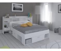 Holzbett mit Stauraum Kylian - 140x190cm oder 140x200cm - Weiß